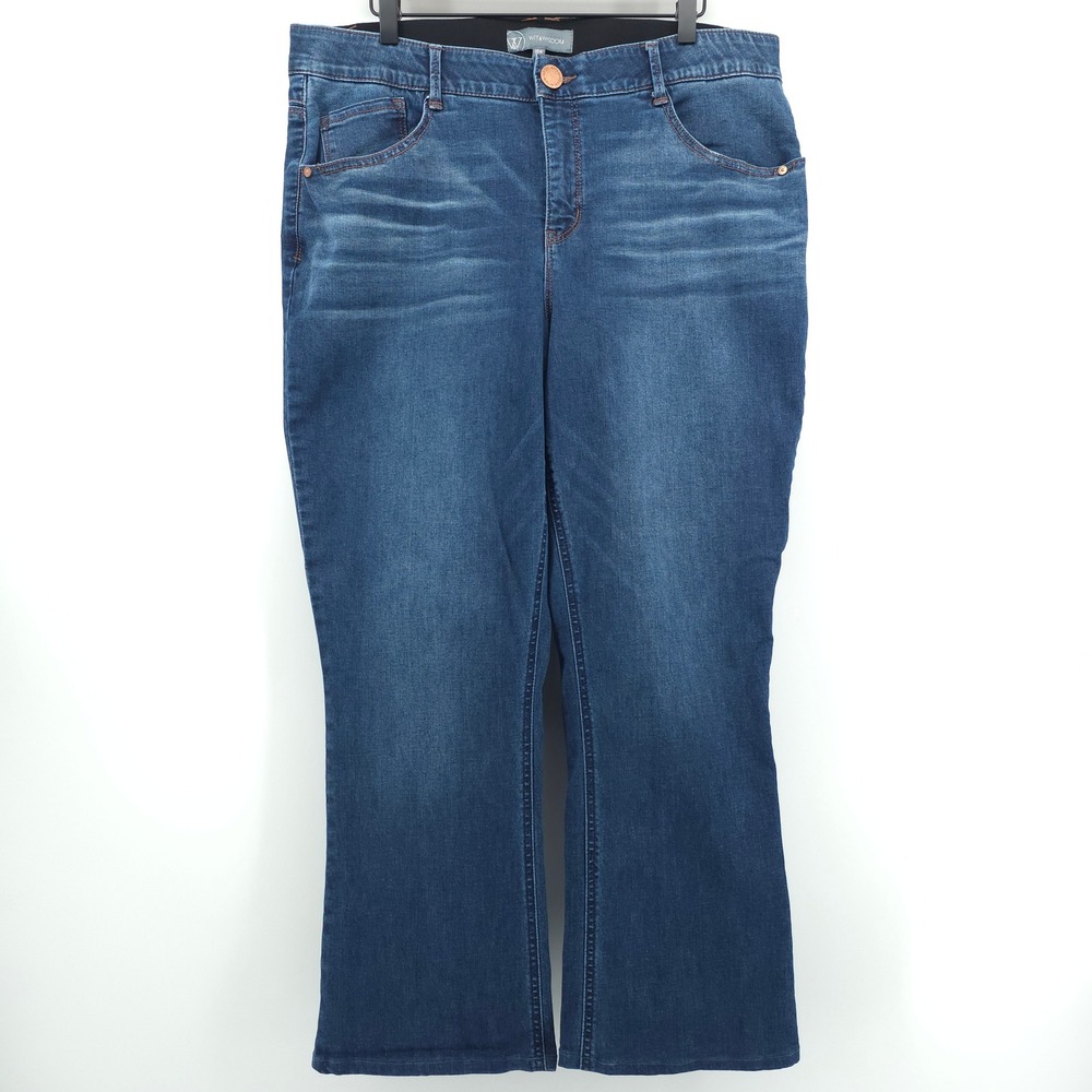 Wit & Wisdom Ab-solution Women Jeans 18W Blue Bootcut L1X111KG Dark Wash